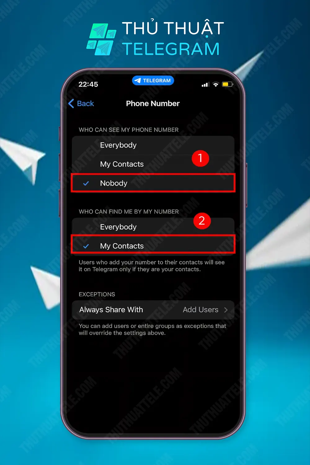 3 bước ẩn số điện thoại trên Telegram
