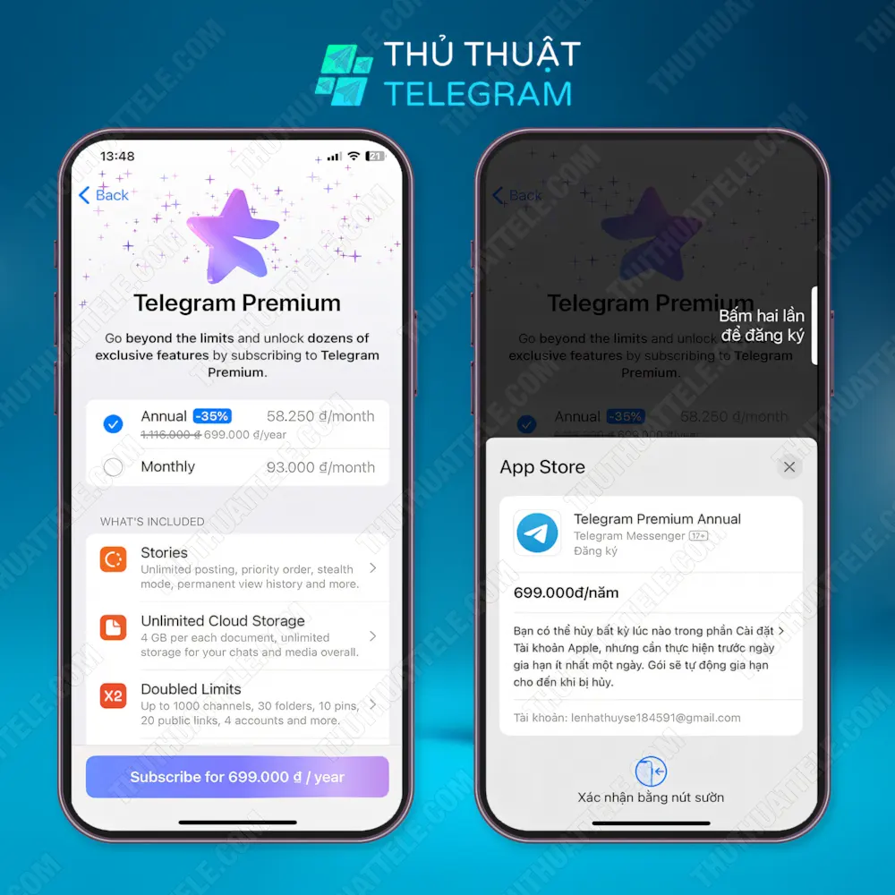 Cách đăng ký Telegram Premium