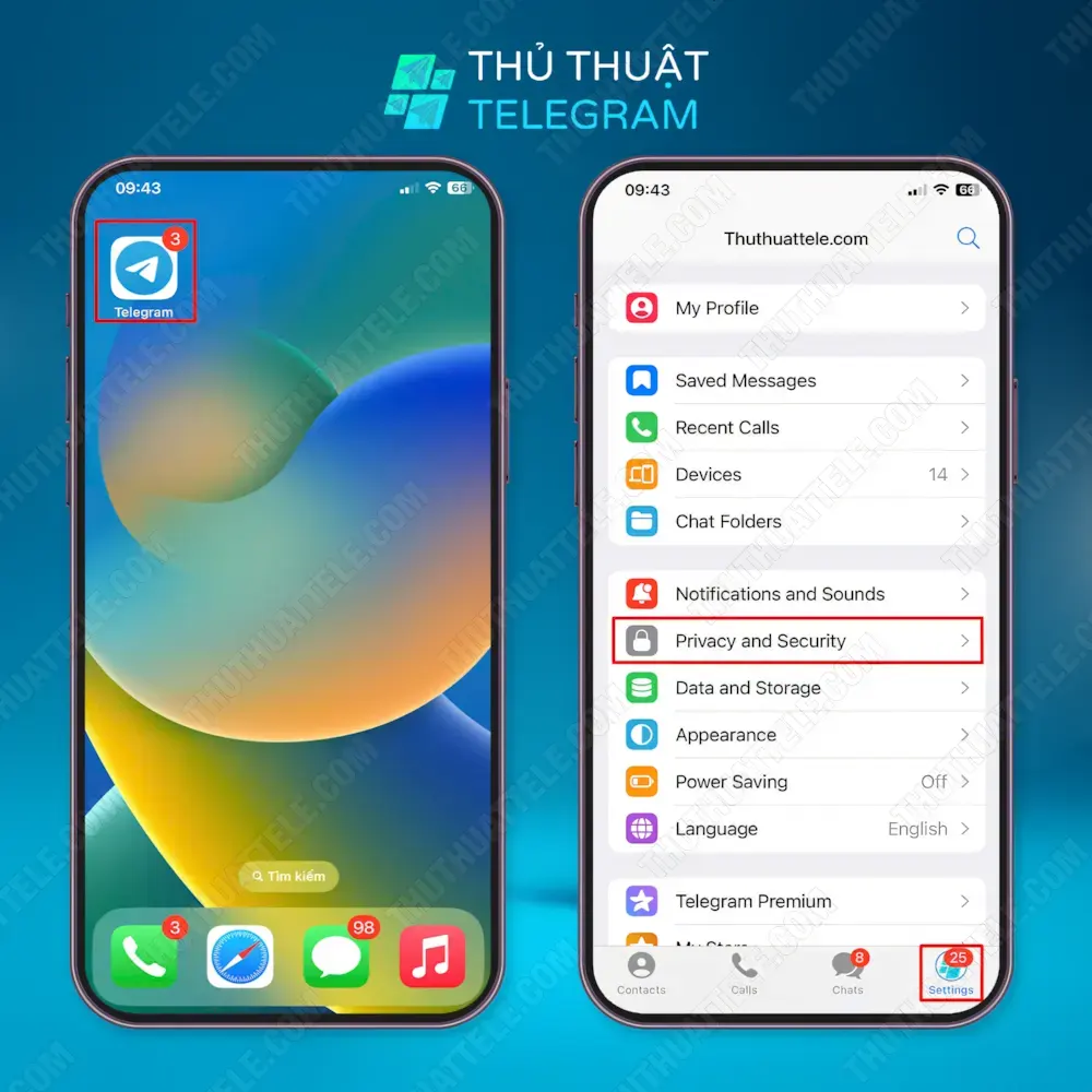 Cách đặt lịch tự xóa tài khoản Telegram