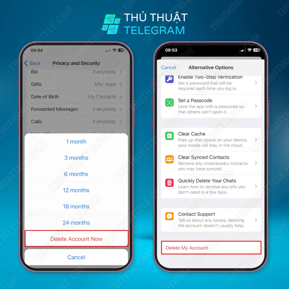 Cách xoá tài khoản Telegram vĩnh viễn ngay lập tức