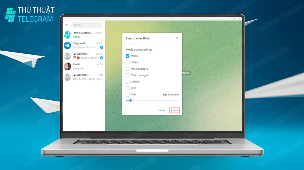 Cách xuất dữ liệu trước khi ngừng sử dụng Telegram