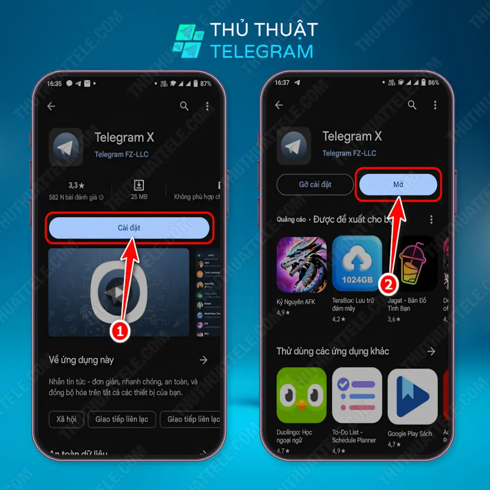 Tải Telegram X trên Android
