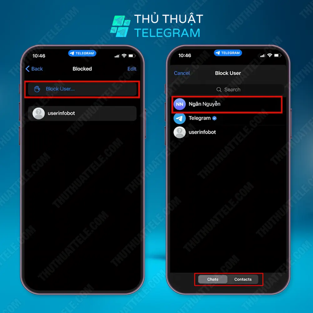 Cách chặn tin nhắn trên Telegram
