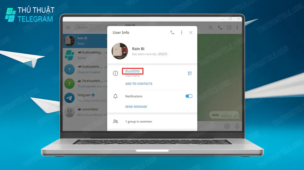 Cách copy link tài khoản Telegram người khác