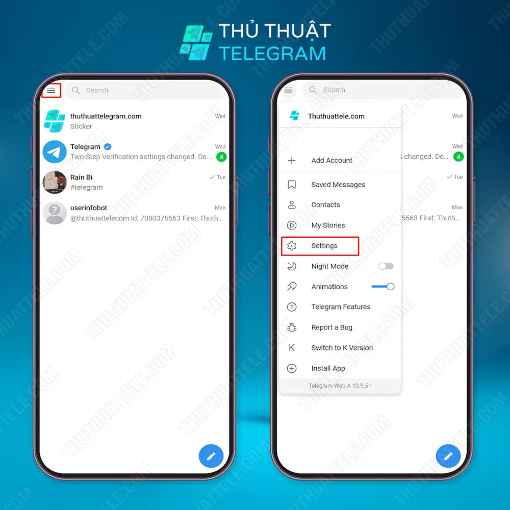 Cách đăng xuất Telegram trên Android