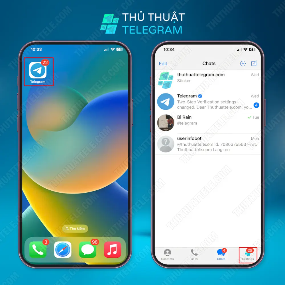 Cách đăng xuất Telegram trên iPhone/ IOS