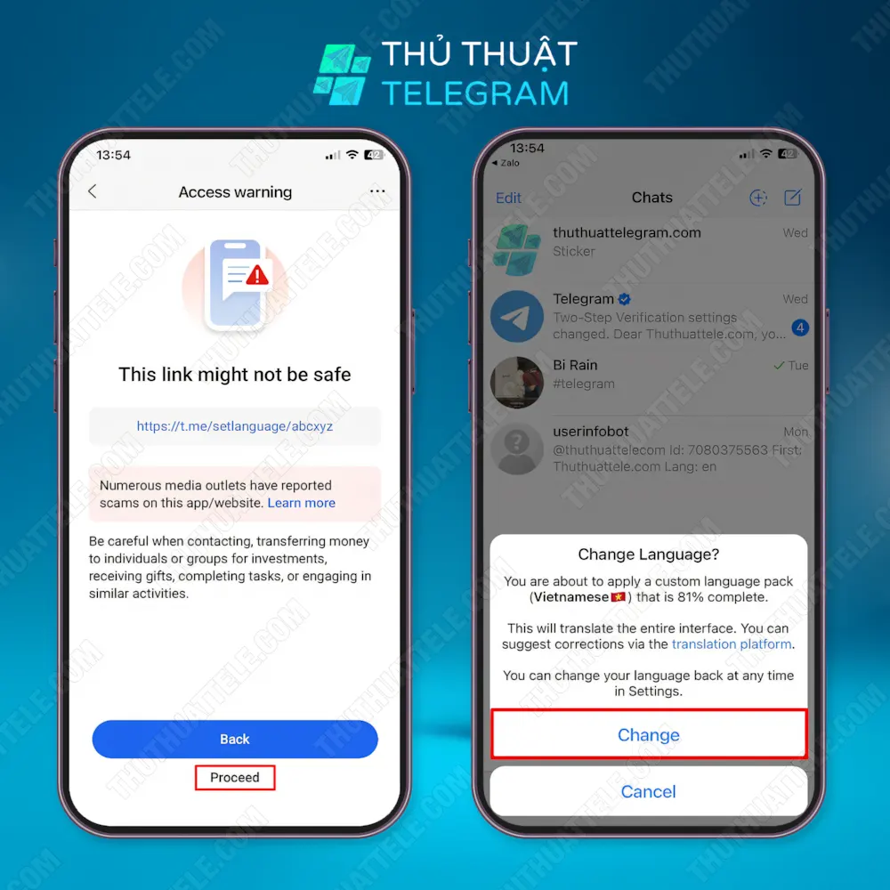 Cách đổi ngôn ngữ Telegram sang tiếng Việt