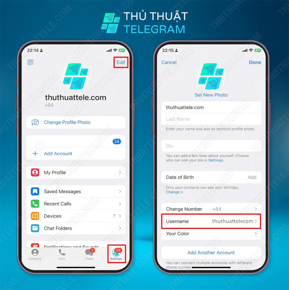 Cách lấy link Telegram cá nhân trên điện thoại