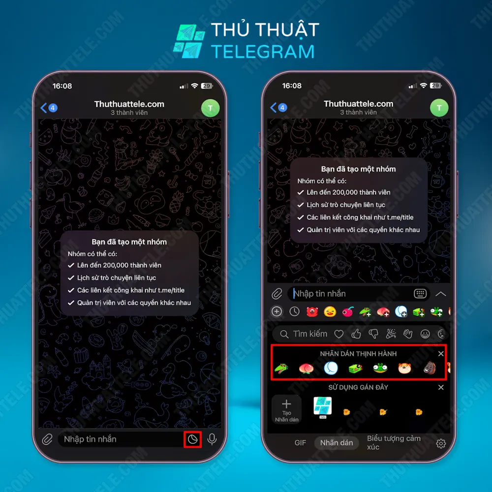 Cách tải sticker Telegram