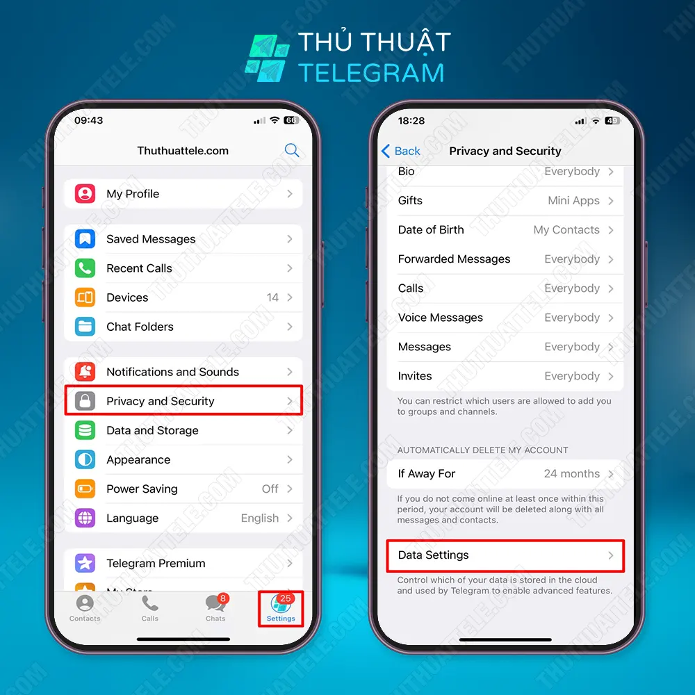 Cách xoá danh bạ Telegram trên Iphone