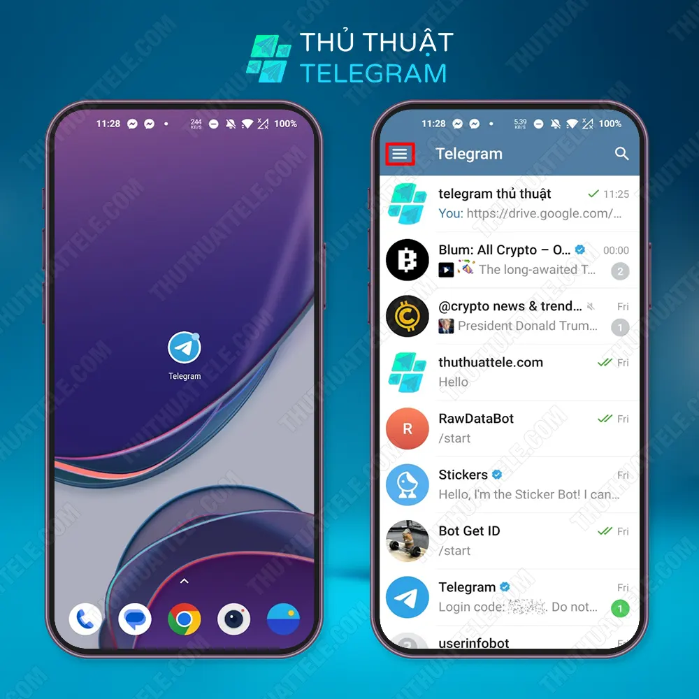Cách xóa tất cả danh bạ Telegram trên Android