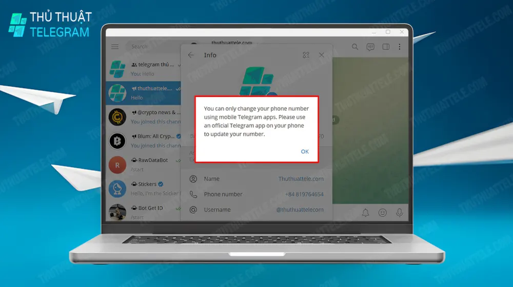 Có thể thay đổi số điện thoại Telegram trên máy tính không
