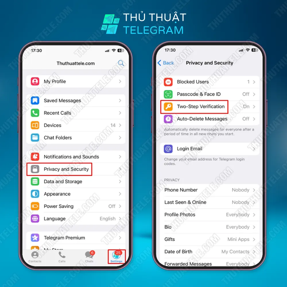 Hướng dẫn cách đổi mật khẩu Telegram trên điện thoại