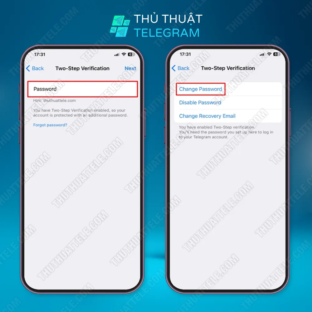 Hướng dẫn cách đổi mật khẩu Telegram trên điện thoại