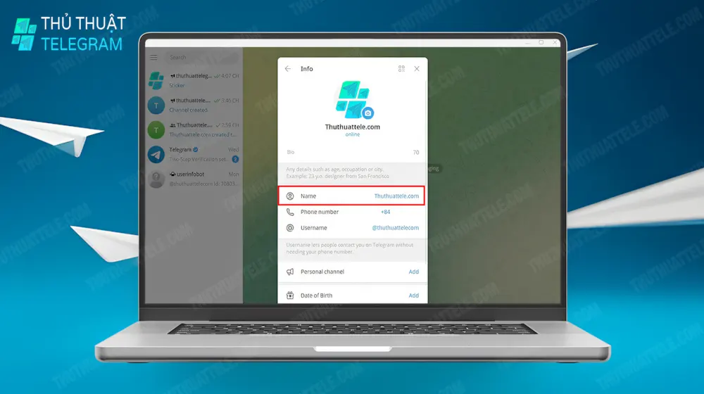Hướng dẫn đổi tên hiển thị trên Telegram desktop