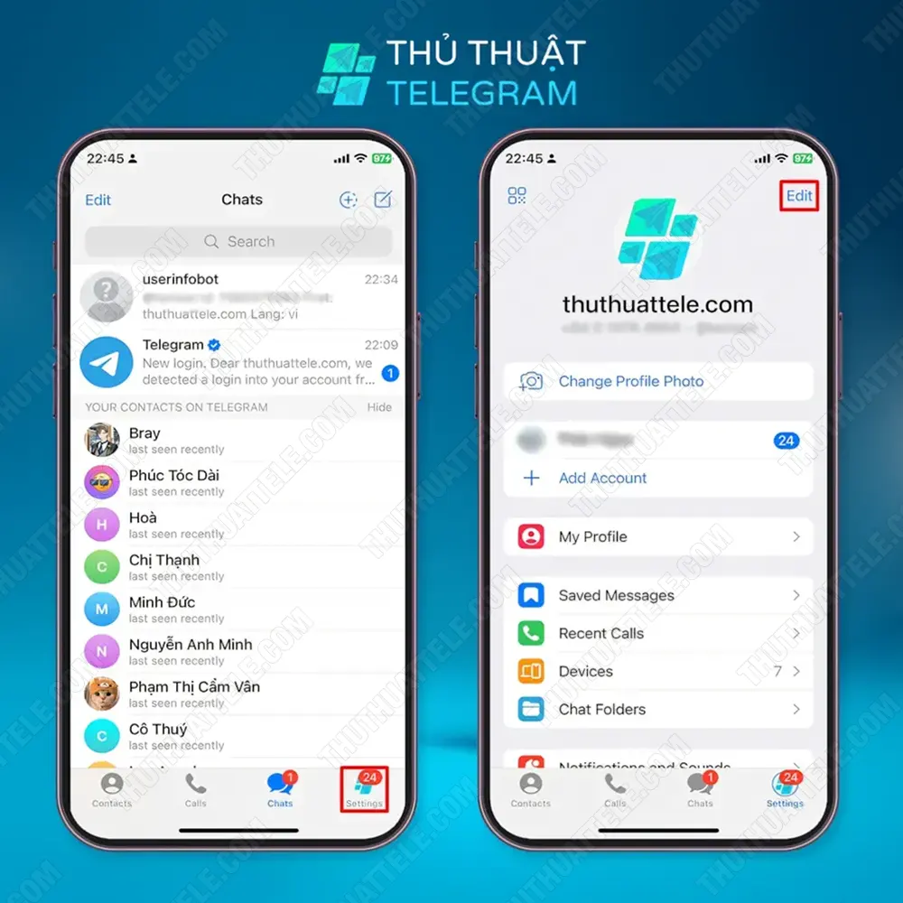 Hướng dẫn tạo và sử dụng username cho tài khoản Telegram