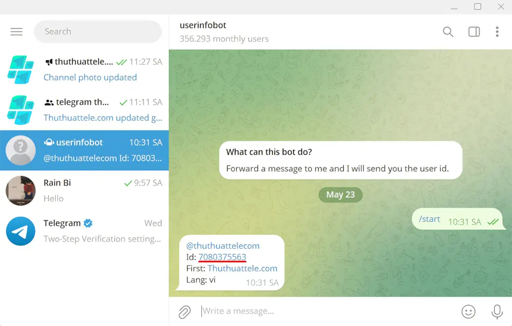 ID/ Mã định danh Telegram là gì