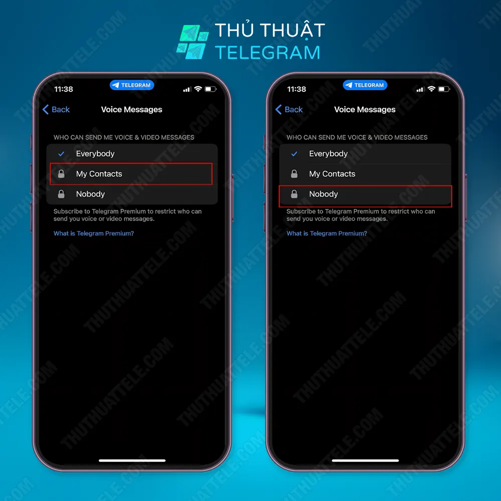 Cách chặn tin nhắn thoại trên Telegram