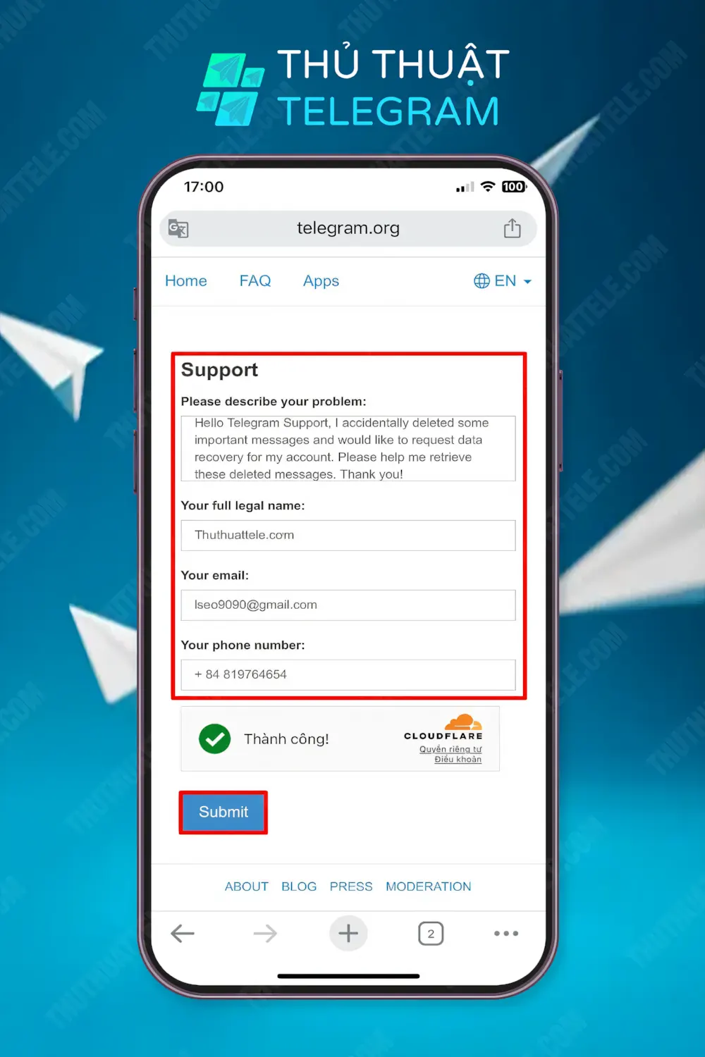 Cách lấy lại tin nhắn bị xóa vĩnh viễn bằng Telegram Support