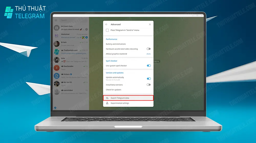 Cách trích xuất dữ liệu trên Telegram Desktop