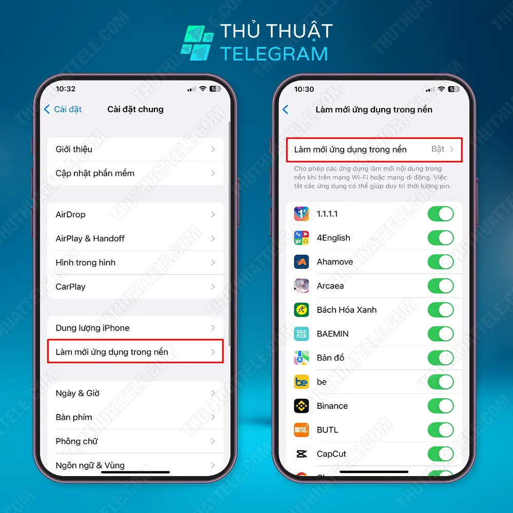 Bật tải xuống trong nền