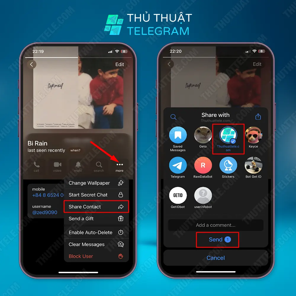 Chuyển tiếp từ thông tin liên hệ