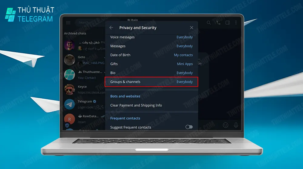Cách chặn add vào nhóm trên máy tính Telegram (Web/Desktop)