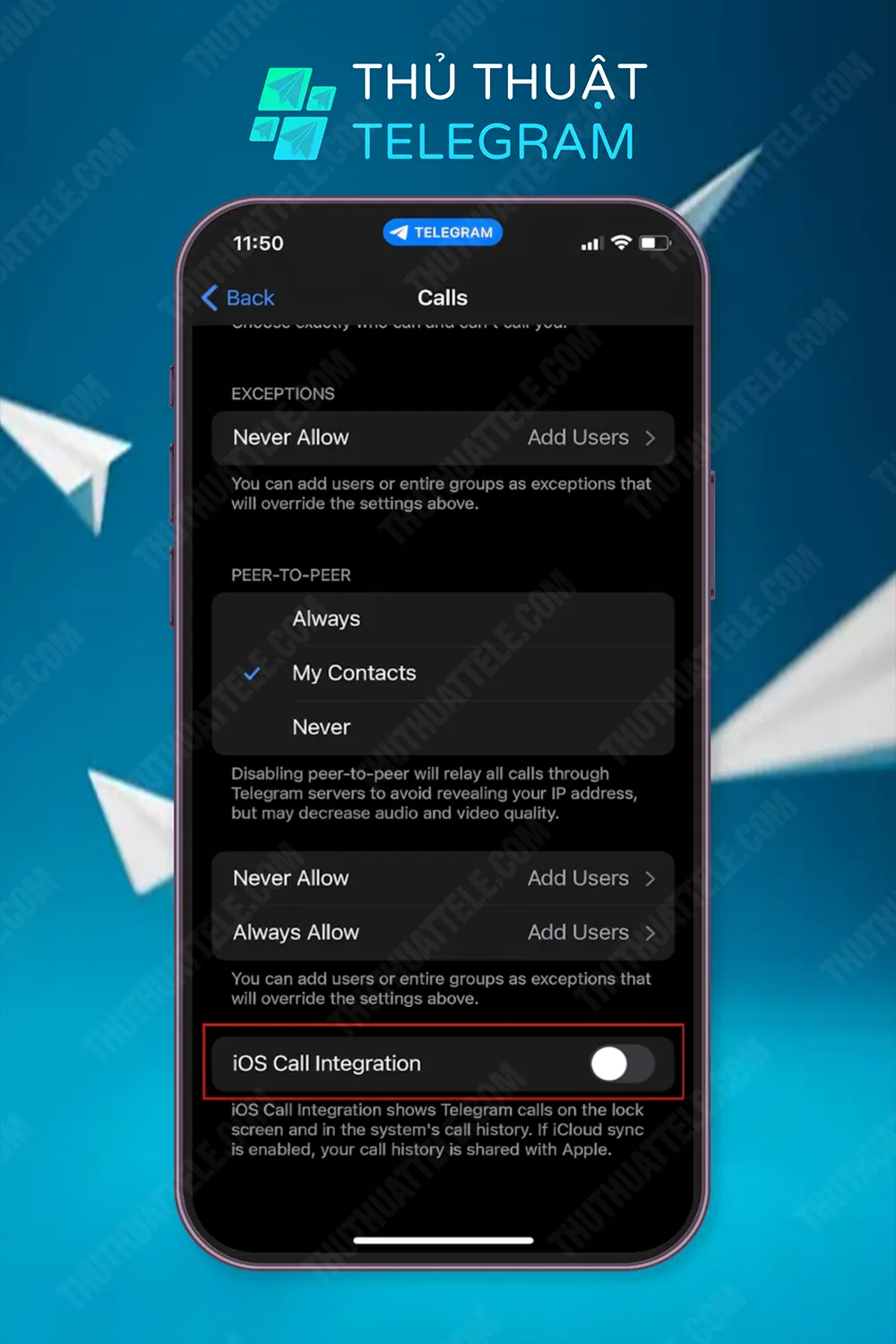 Cách chặn cuộc gọi trên Telegram