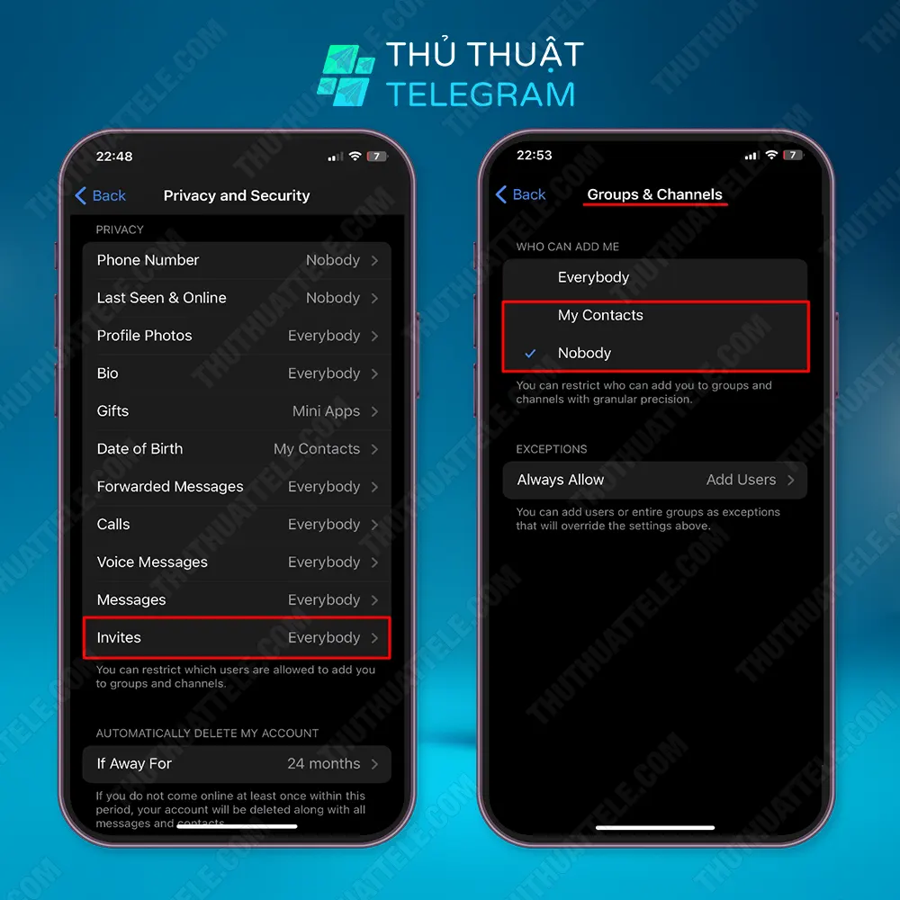 Cách chặn thêm vào nhóm trên iPhone