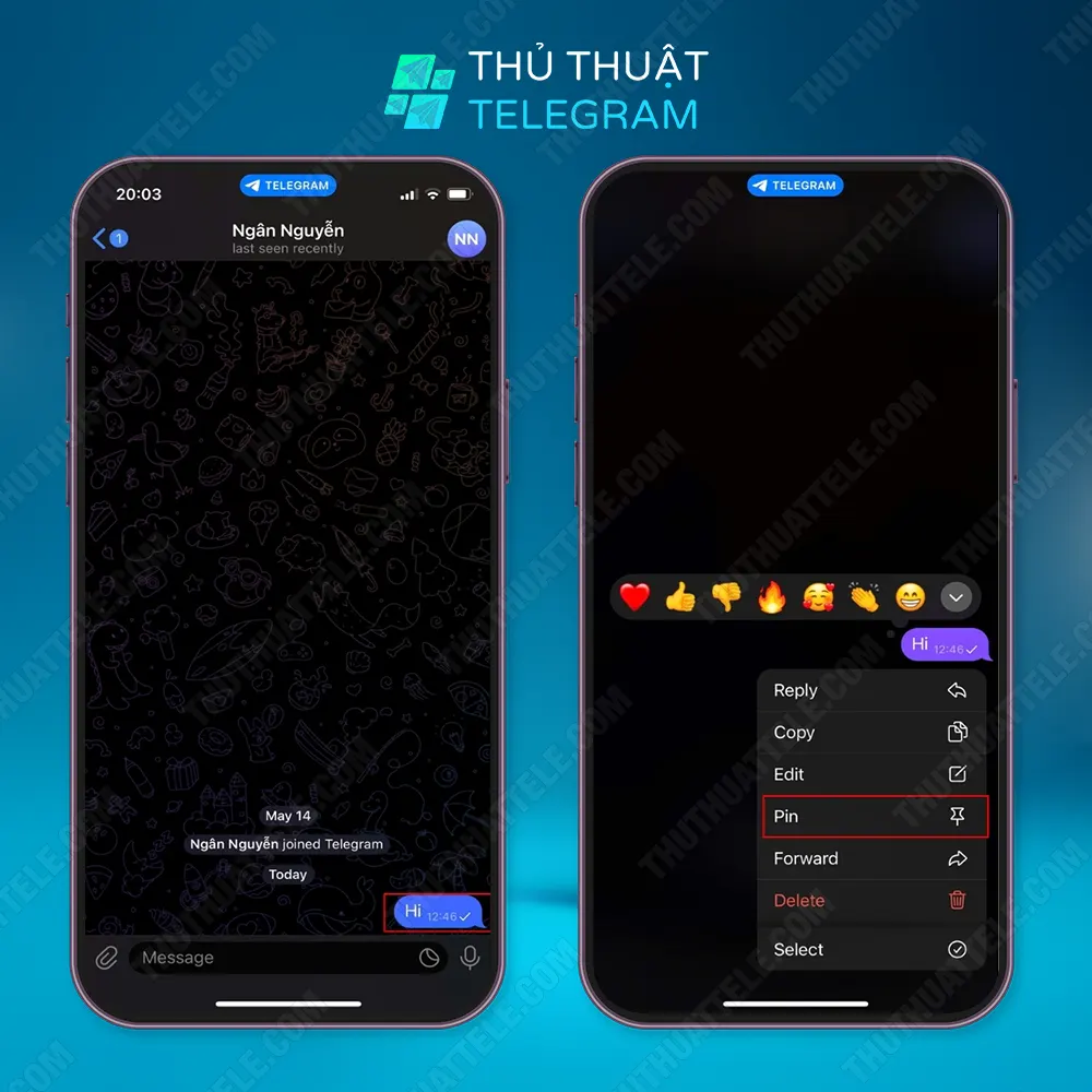 Cách ghim tin nhắn trong cuộc trò chuyện bằng điện thoại