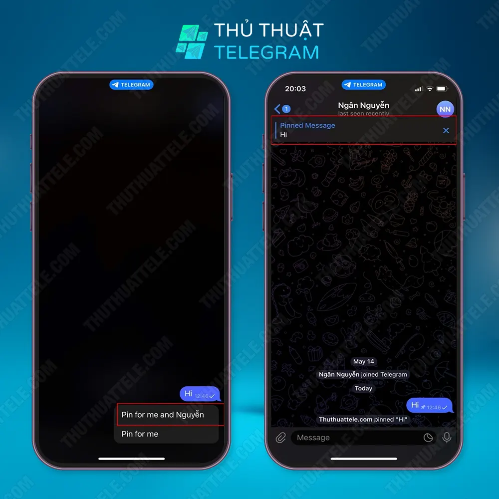 Cách ghim tin nhắn trong cuộc trò chuyện bằng điện thoại