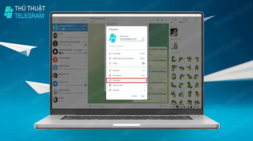 Cách lấy link nhóm Telegram trên máy tính Windows