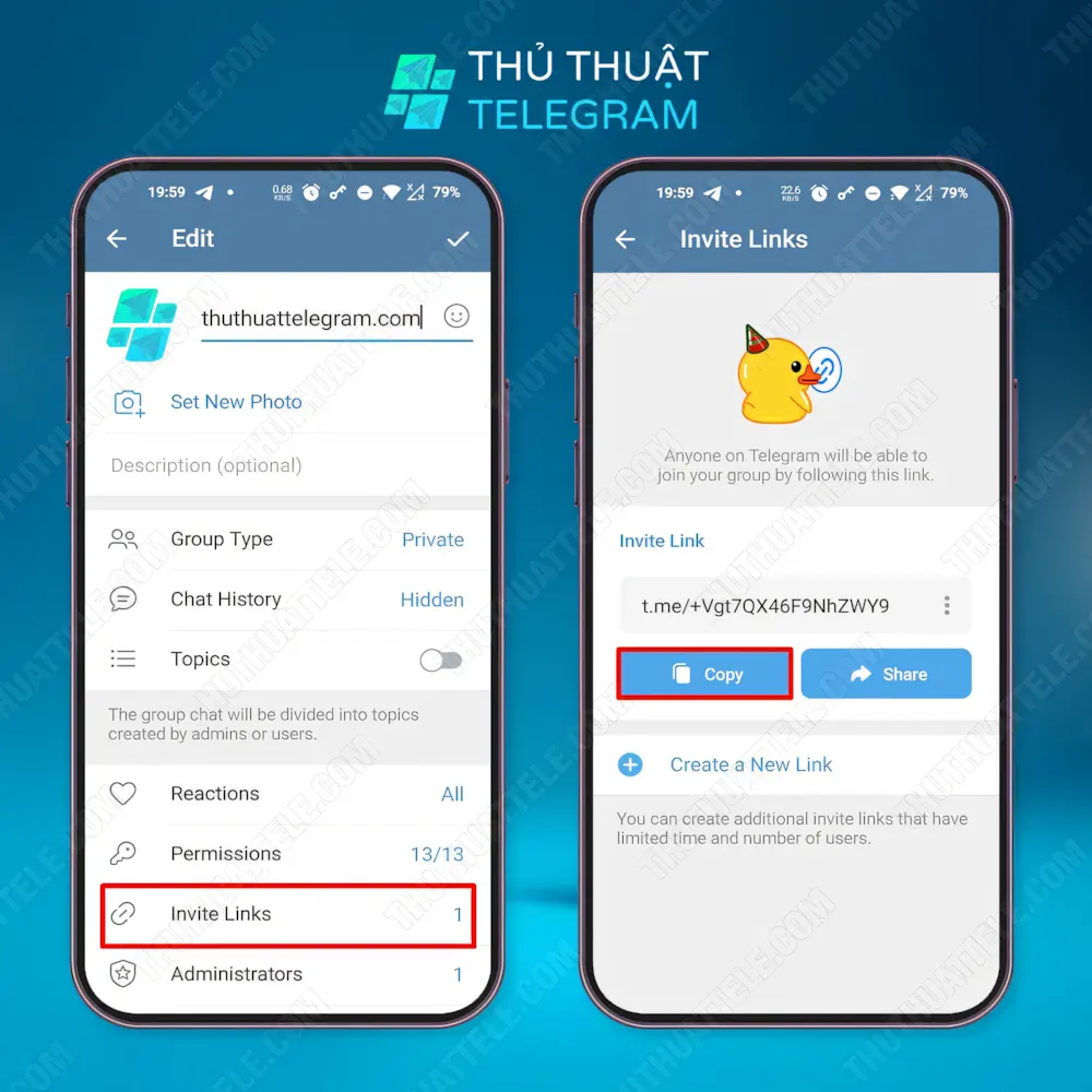Cách lấy link nhóm trên điện thoại Android