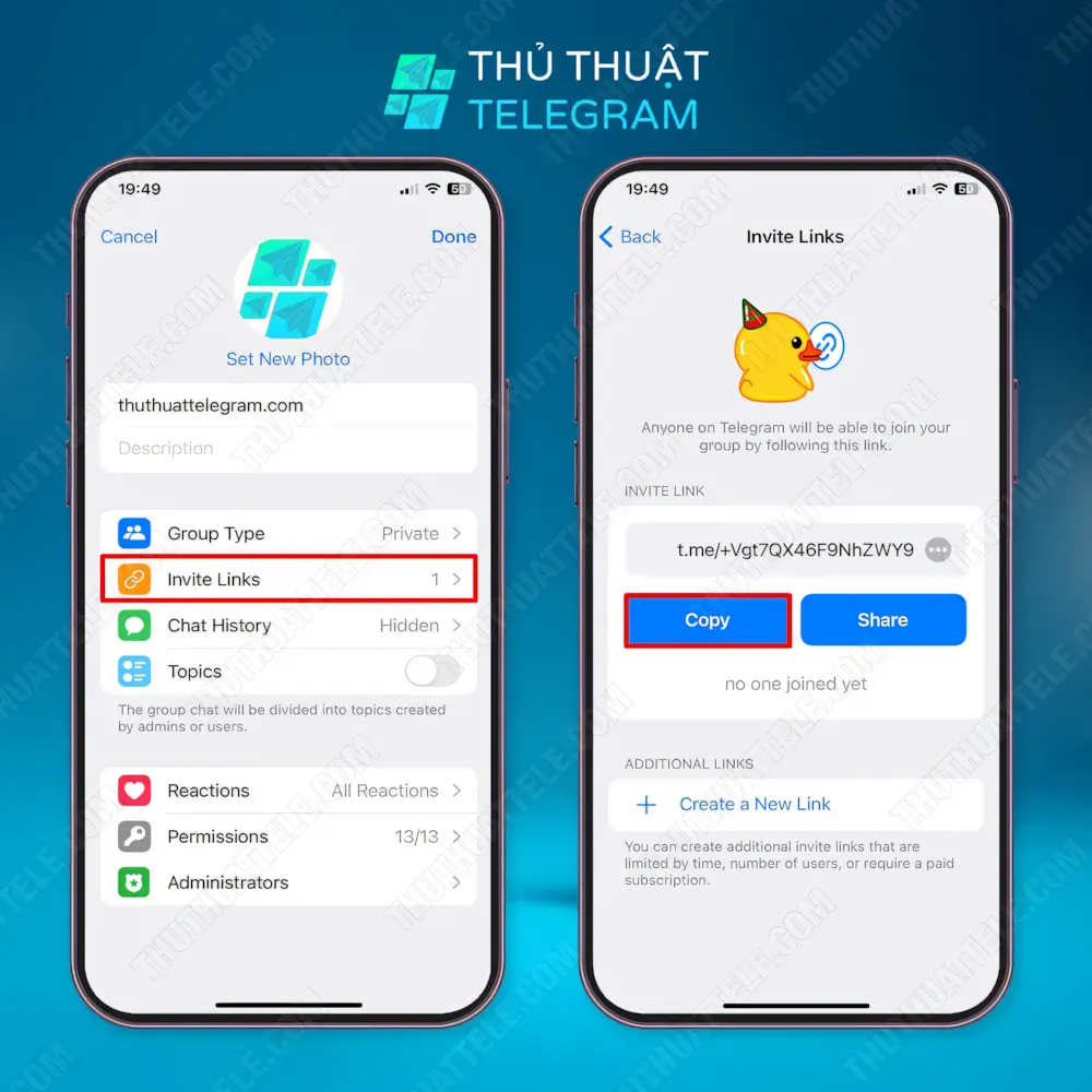 Cách lấy link nhóm trên Iphone