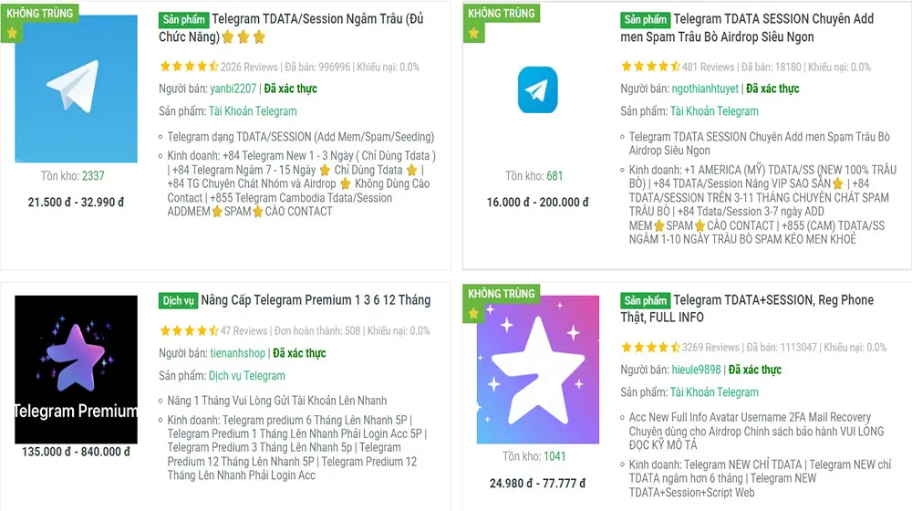 Cách mua tài khoản Telegram giá rẻ trên TapHoaMMO