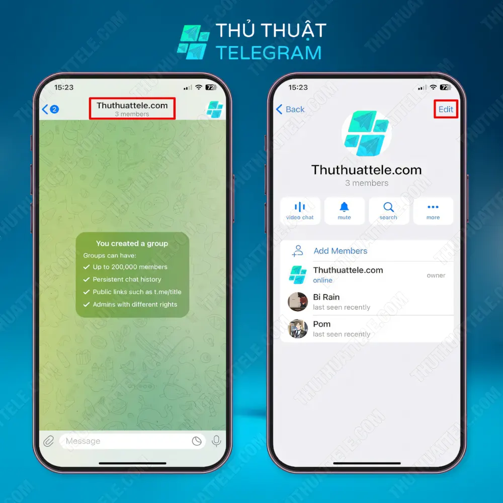 Cách thiết lập quyền cho thành viên và thêm Admin trên Iphone