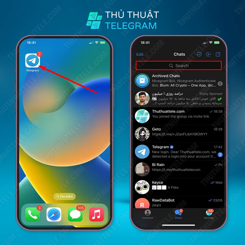 Cách tìm nhóm trên Telegram trên điện thoại