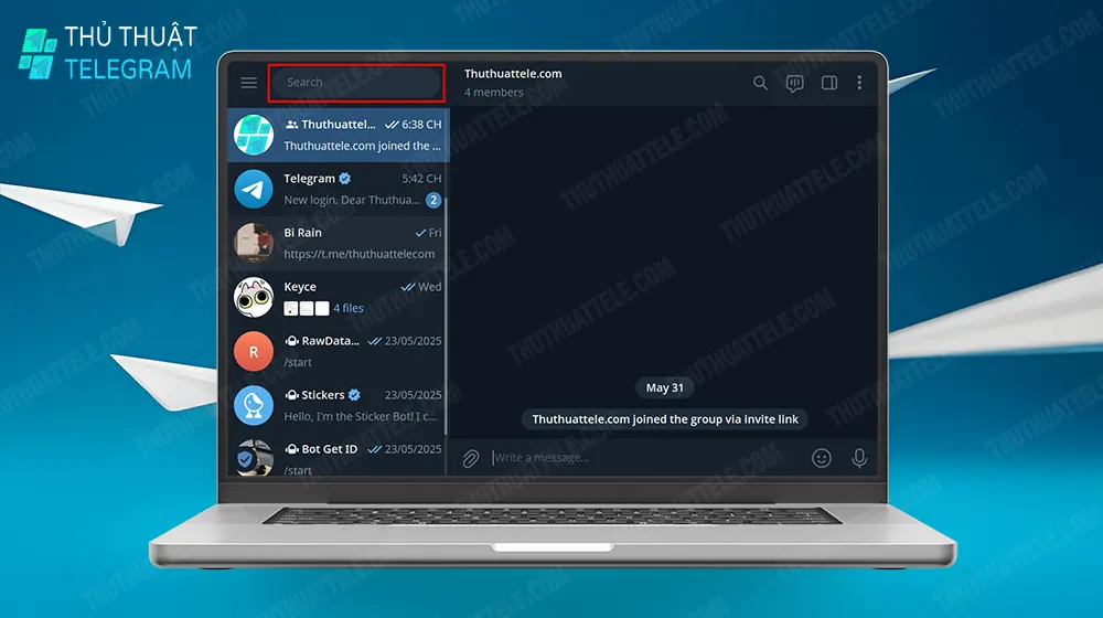 Cách tìm nhóm trên Telegram trên máy tính