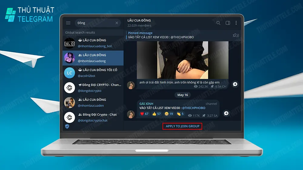 Cách tìm nhóm trên Telegram trên máy tính