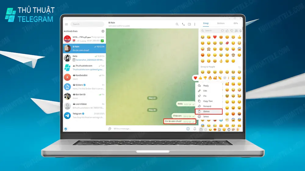 Cách xoá tin nhắn 2 chiều trên máy tính