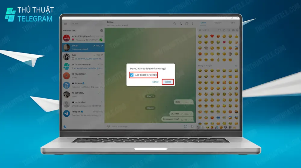 Cách xoá tin nhắn 2 chiều trên máy tính