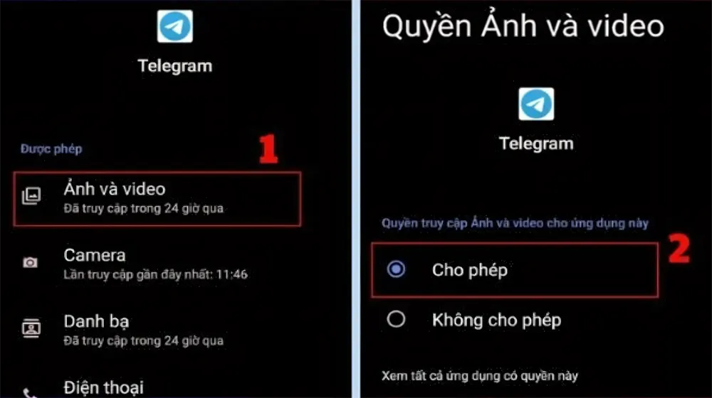 Cấp phát quyền truy cập cho ứng dụng