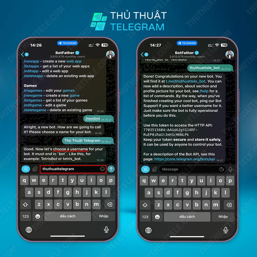 Hướng dẫn cách tạo Bot Telegram đơn giản