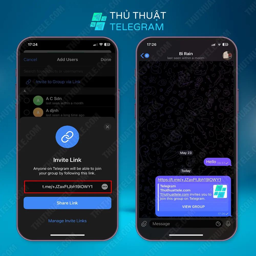 Hướng dẫn lấy link trên điện thoại (iOS/Android)