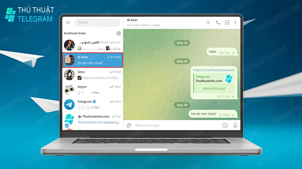 Hướng dẫn thao tác thu hồi tin nhắn Telegram trên máy tính