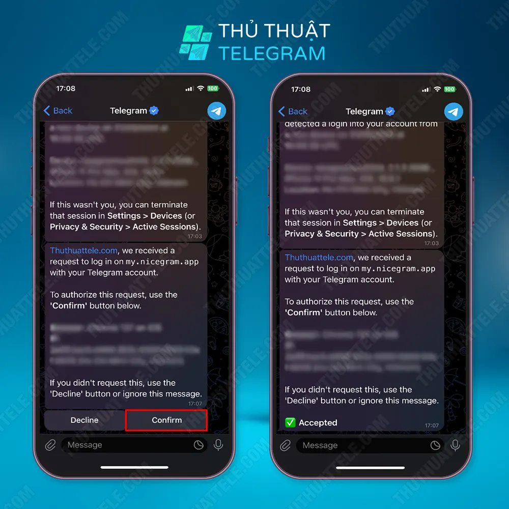 Mở chặn nhóm Telegram thông qua ứng dụng Nicegram