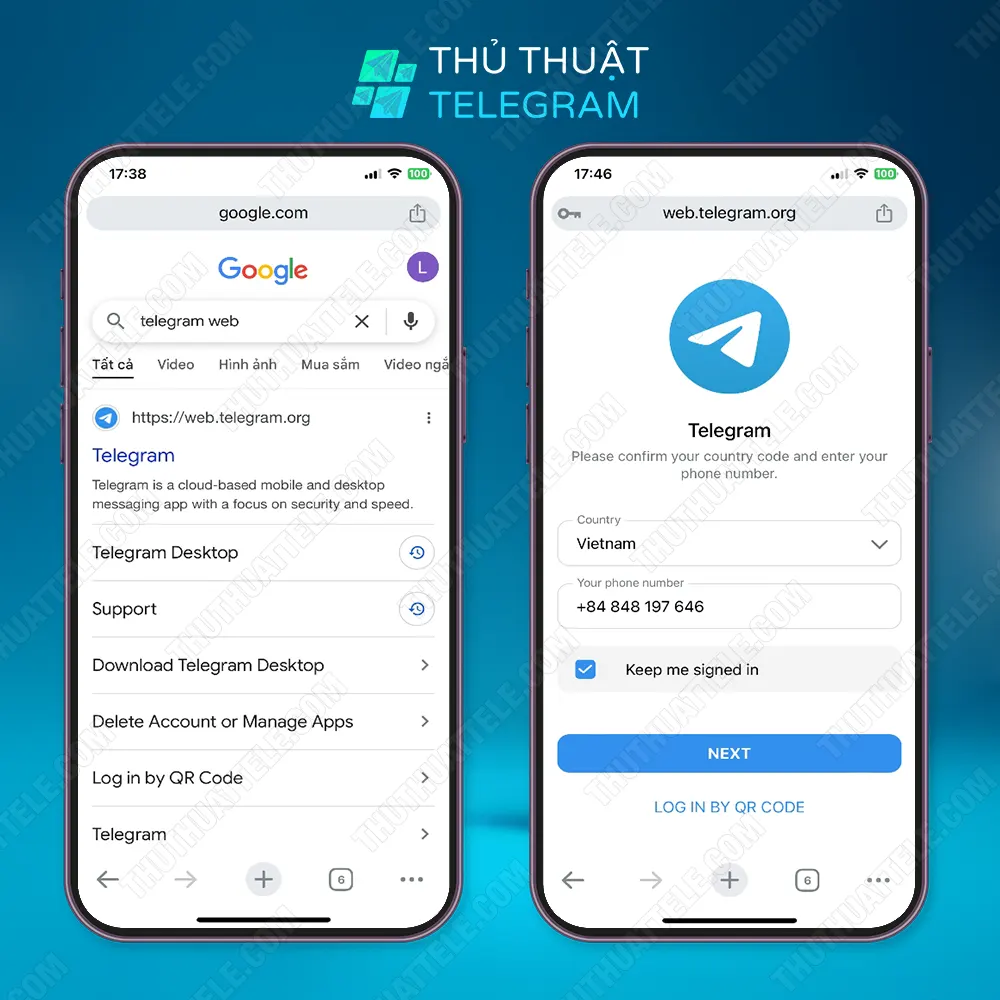 Mở nhóm Telegram bị chặn trên iPhone bằng website Telegram