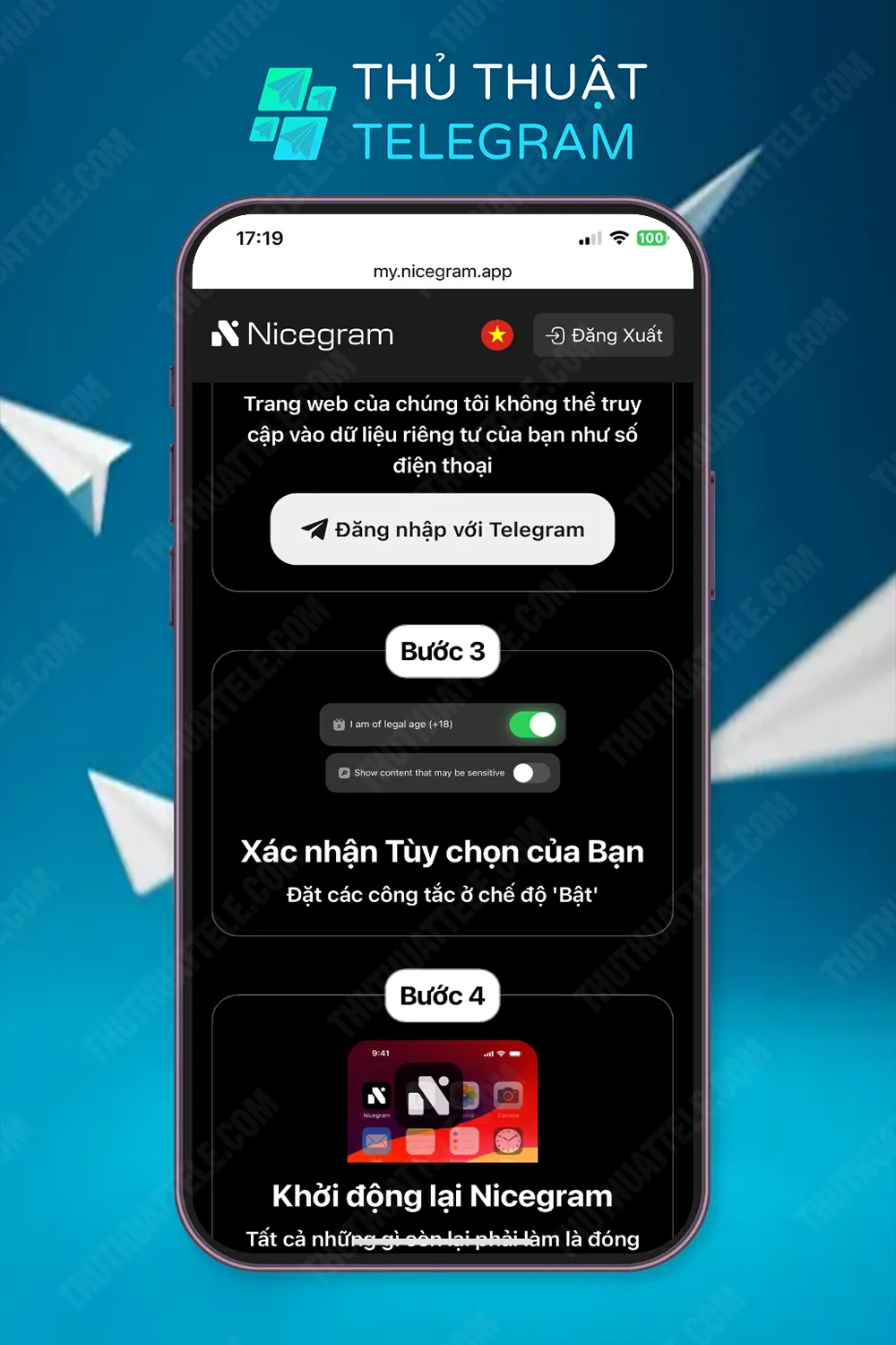 Sử dụng ứng dụng Nicegram (iOS)