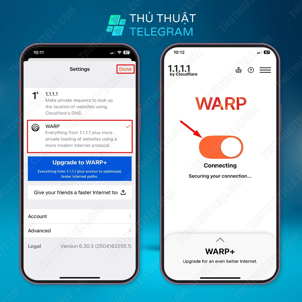 Sử dụng VPN 1.1.1.1 WARP
