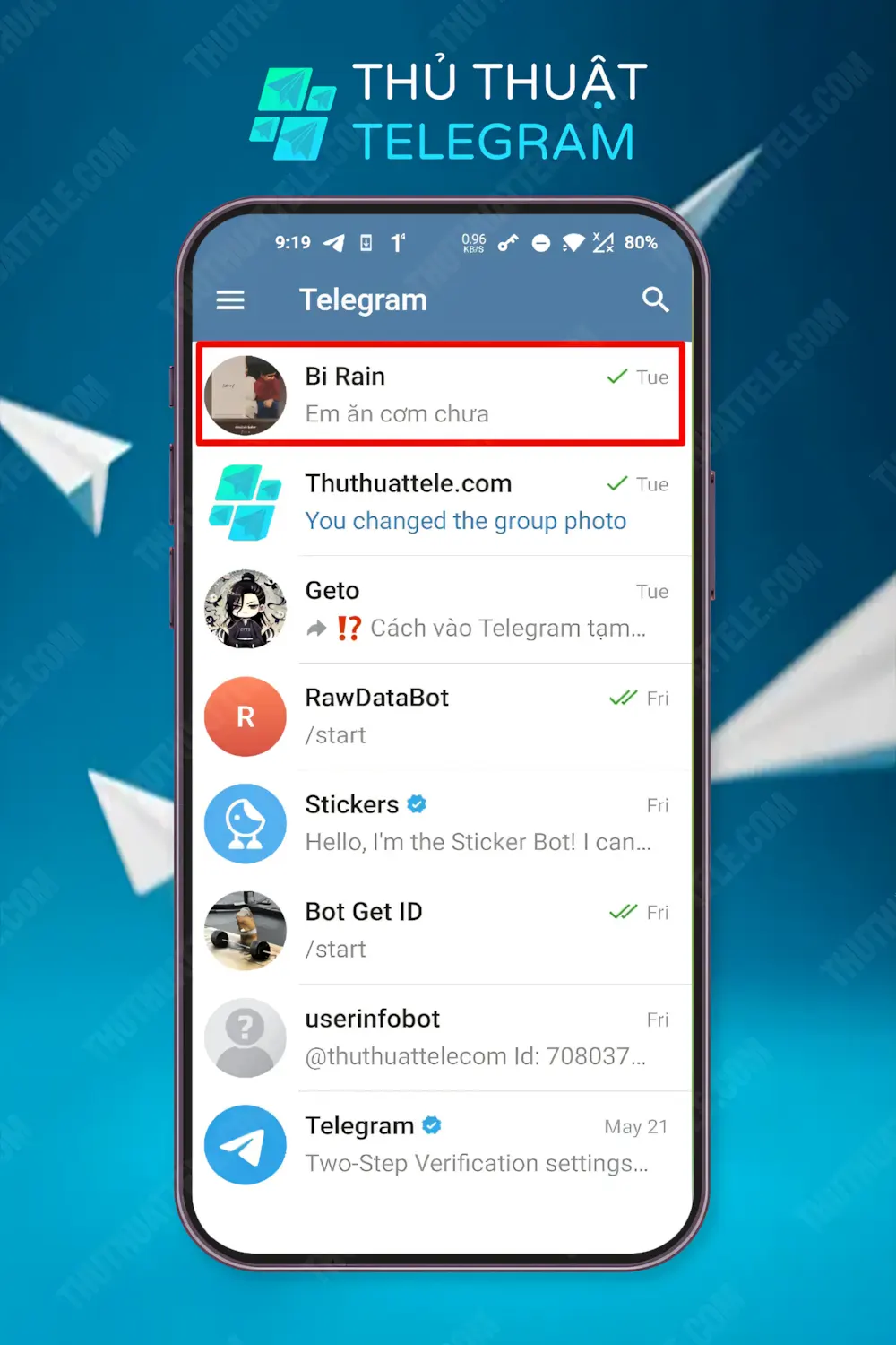 Cách xóa tin nhắn trên Telegram 2 chiều trên điện thoại
